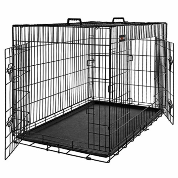 FEANDREA Hundekäfig, Hundebox, zusammenklappbar, 2 Türen (92,5 x 57,5 x 64 cm) - 1