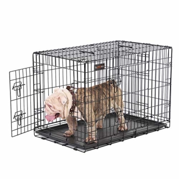 FEANDREA Hundekäfig, Hundebox, zusammenklappbar, 2 Türen (92,5 x 57,5 x 64 cm) - 8