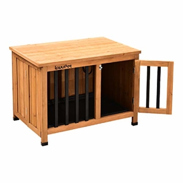 Lovupet tragbare Faltbare Hundehütte Hundehaus Hundebox aus unbehandeltem Holz, Indoor und Outdoor 0651D - 3