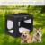 MC Star leichte transportbox Hund Haustier Hundeboxen Auto Hundetransportbox faltbar mit Fleece-Matte, Hundekäfig Hundetasche Transporttasche Stoff Oxford Schwarz L 70cm - 8