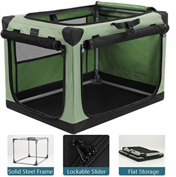 Petsfit Hundebox Faltbare Hundetransportbox Auto Transportbox für Hund & Katze Stoff mit sicherem Stahlrohrrahmen für große kleine Hunde - 5