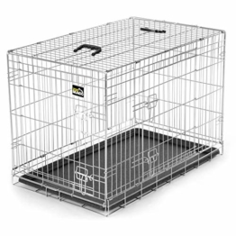 zoomundo L Hundekäfig Transportkäfig Transportbox Tierkäfig Drahtkäfig Faltbarer Käfig aus Metall mit herausnehmbarer Kunststoffwanne - 1